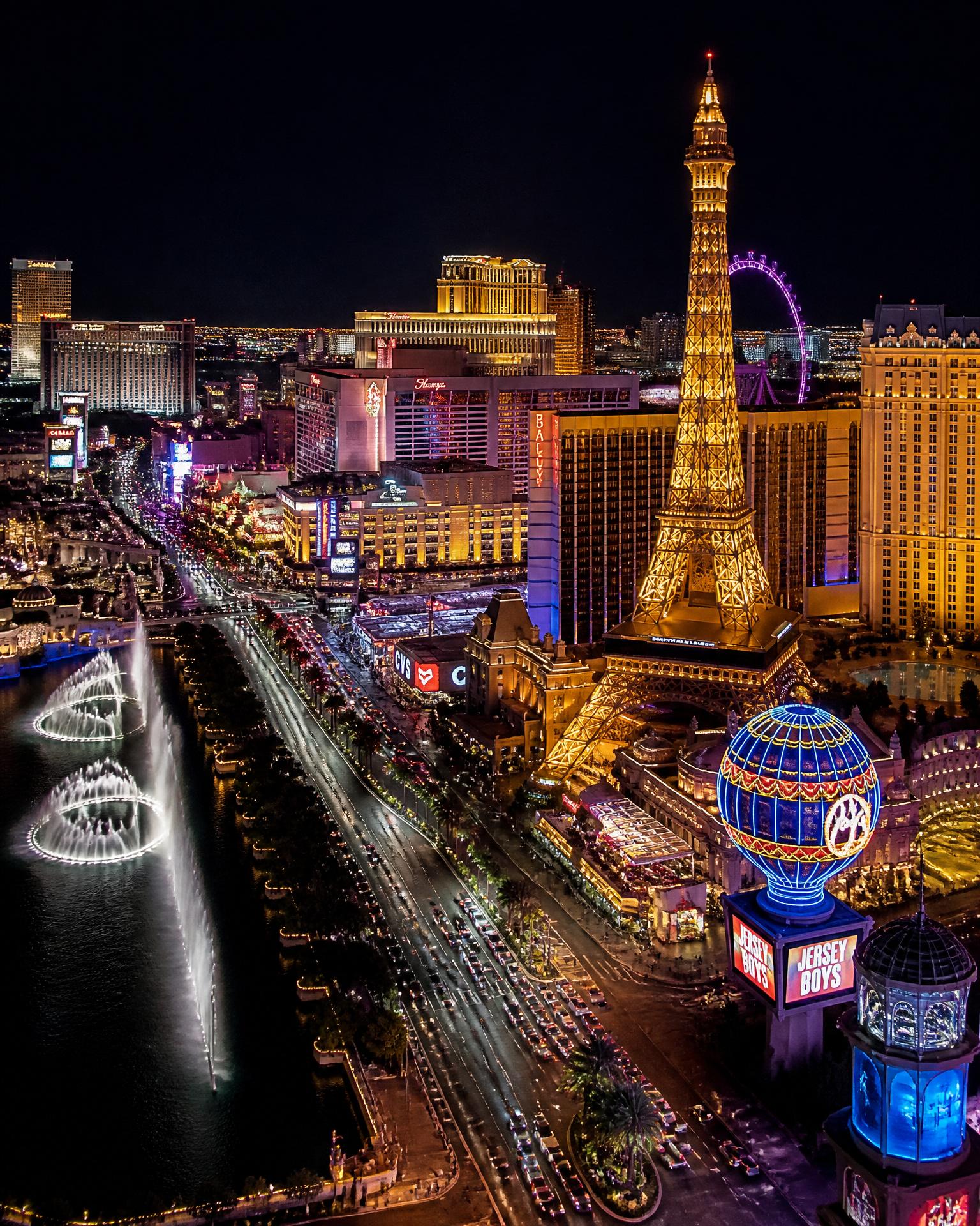 Las Vegas skyline at dusk